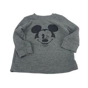 Disney Jumping Beans Mickey Mouse Grey Waffle Top Size 18M